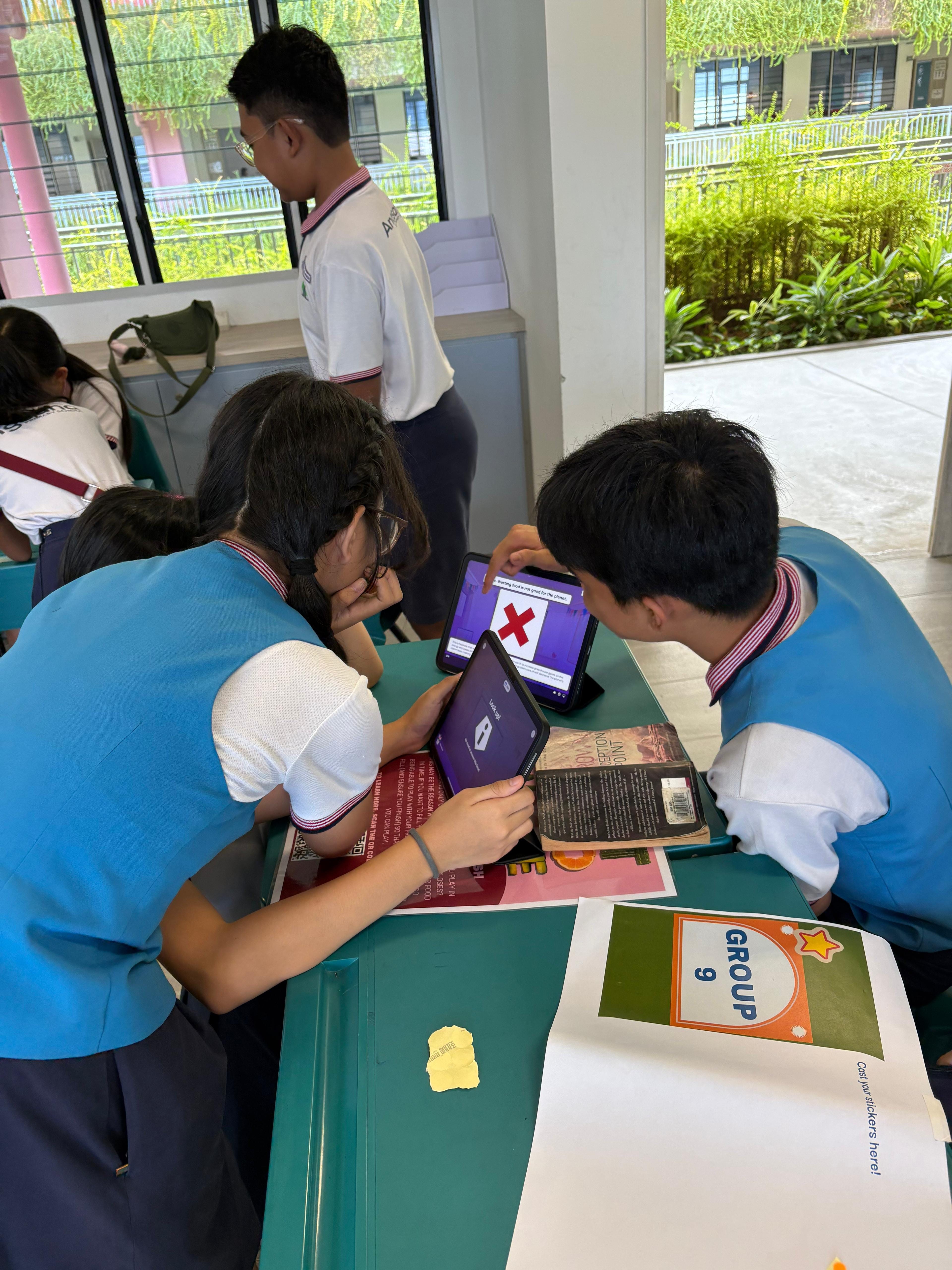 Students actively participating in a group activity